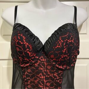 Red and Black Lace And Sheer Sexy Lingerie Women’s 10-12